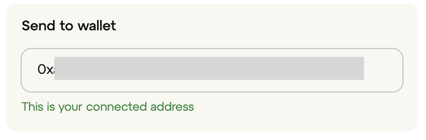Input a specific recipient address